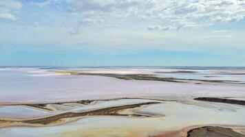 A beautiful patterns Aerial view of Lake Tyrrell, is a shallow, salt-crusted depression in the Mallee district of north-west Victoria, Australia. photo