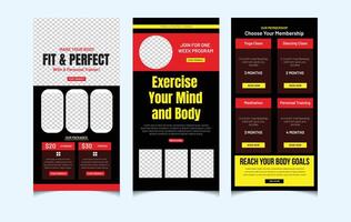 Fitness communication newsletter blog template vector