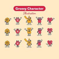 Groovy Cartoon Character Illustration vector