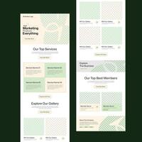 One page website ui template design vector