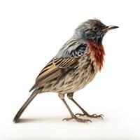 AI generated An image displaying a bird, distinct and clear against a white backdrop, Ai Generated photo