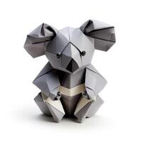 ai generado vistoso origami coala, único papel polígono obra de arte, ideal mascota concepto, ai generado foto