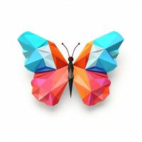 ai generado vistoso origami mariposa, único papel polígono obra de arte, ideal mascota concepto, ai generado foto