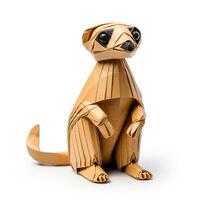 AI generated Colorful Origami Meerkat, Unique Paper Polygon Artwork, Ideal Pet Concept, Ai Generated photo