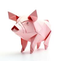 AI generated Colorful Origami pig, Unique Paper Polygon Artwork, Ideal Pet Concept, Ai Generated photo