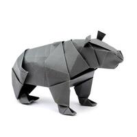 ai generado vistoso origami hipopótamo, único papel polígono obra de arte, ideal mascota concepto, ai generado foto