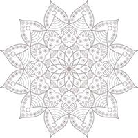 This is nice and simple floral mandala and a coloring page with a flower design vector