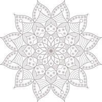 esta es bonito y sencillo floral mandala y un colorante página con un flor diseño vector