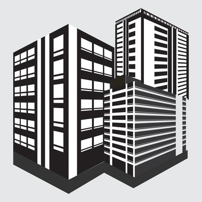 building icon.Smart building concept design.set of building icons, such as city, apartment, condominium, town.urban panorama cityscape skyline building silhouettes horizontal vector illustration
