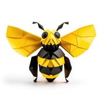 AI generated Colorful Origami bee, Unique Paper Polygon Artwork, Ideal Pet Concept, Ai Generated photo