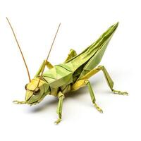 AI generated Colorful Origami grasshopper, Unique Paper Polygon Artwork, Ideal Pet Concept, Ai Generated photo