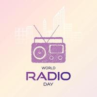 world  radio  day, poster, flat, design, vector, abstract  graphic. of 4 February vector