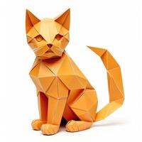 ai generado vistoso origami gato, único papel polígono obra de arte, ideal mascota concepto, ai generado foto