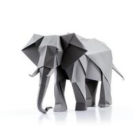 ai generado vistoso origami elefante, único papel polígono obra de arte, ideal mascota concepto, ai generado foto