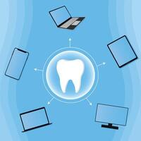 tooth icon. Dentistry vector illustration. Book an appointment with a dentist. Illustration of a tooth. Dentist profession web banner or landing page with teeth icon. White healthy tooth.