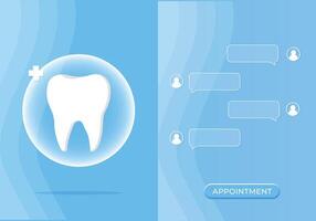 diente icono. odontología vector ilustración. libro un cita con un dentista. ilustración de un diente. dentista profesión web bandera o aterrizaje página con dientes icono. blanco sano diente.