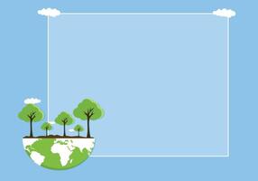 Earth Day banner. green planet earth with leaves. Vector illustration