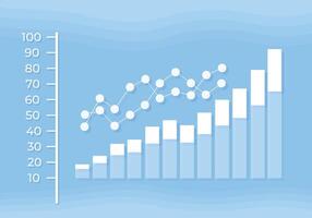 business graph with arrow. vector illustration