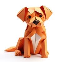 AI generated Colorful Origami puppy, Unique Paper Polygon Artwork, Ideal Pet Concept, Ai Generated photo