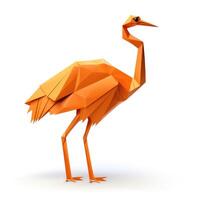 AI generated Colorful Origami ostrich, Unique Paper Polygon Artwork, Ideal Pet Concept, Ai Generated photo