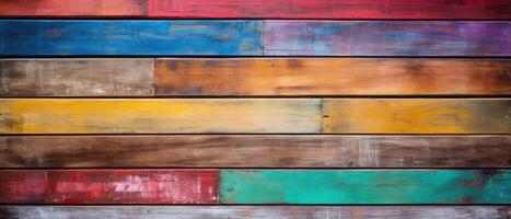 AI generated A vintage abstract painted wooden texture, ideal for rustic walls, tables, and flooring, Ai Generated photo