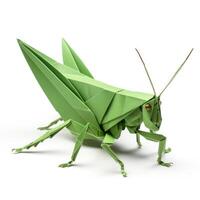 AI generated Colorful Origami grasshopper, Unique Paper Polygon Artwork, Ideal Pet Concept, Ai Generated photo