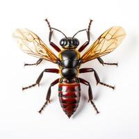 AI generated An image showcasing an insect, vividly contrasted with a white backdrop, Ai Generated photo