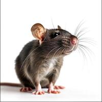 AI generated An image of a rat, distinct and clear against a white backdrop, Ai Generated photo