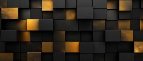 AI generated Captivating abstract texture featuring dark geometric patterns in luxurious gold and black, adding a sense of opulence and sophistication, Ai Generated. photo