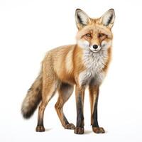 AI generated An image of a fox, distinct and prominent against a white backdrop, Ai Generated photo
