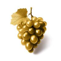 AI generated A solid gold grape against a white background, radiating luxury, Ai Generated photo