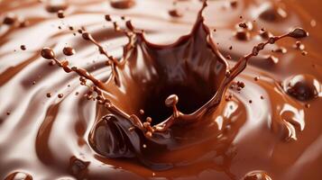 AI generated Melted chocolate flows, creating a luxurious and abstract liquid background, Ai Generated. photo