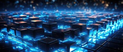 AI generated A captivating abstract backdrop with digital geometric hexagons, perfect for conveying a futuristic and technological concept, Ai Generated. photo