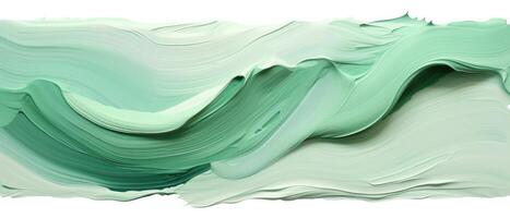 AI generated A captivating mint green oil or acrylic color paint brushstroke, adding a vibrant and creative element to your design, Ai Generated. photo