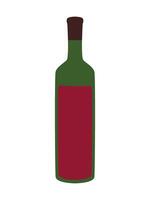 Bottle of red wine. Modern vector illustration, clip art, isolated element for your design.