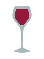 A glass of red wine. Modern vector illustration, clip art. Isolated element for your design.