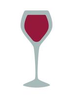 A glass of red wine. Modern vector illustration, clip art. Isolated element for your design.