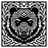 Bear face in celtic knot style vector