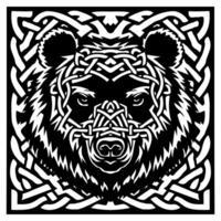 Bear face in celtic knot style vector