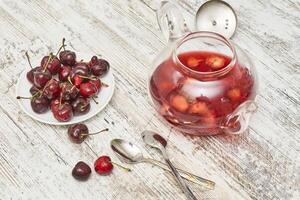Cherry tea concept photo