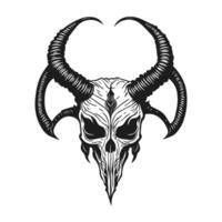 A skull symbol with double horns. Skull-themed designs suitable for apparel printing vector