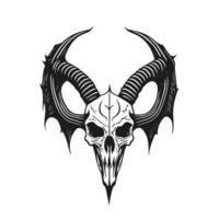 Skull design with crescent horns. Suitable for shirt design, tattoos, and emblems vector