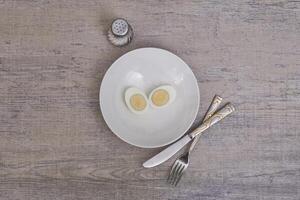 Hard boiled eggs photo