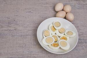 Hard boiled eggs photo