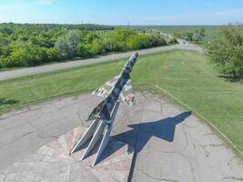 Russia, Krasnodar 2021.  Monument to the fighter aircraft photo