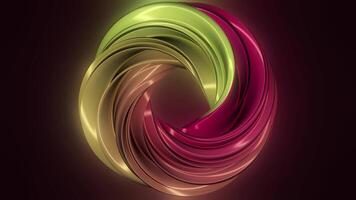 Cycle of multicolored wavy lines. Shiny glowing neon circle swirl abstract motion design. Seamless loop. Abstract motion background, shining lights, colorful waves, seamless loop able. video