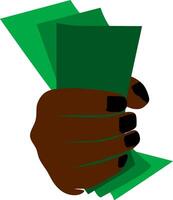 Vector sketch icon depicting a hand holding money, suitable for various financial or transaction-related concepts