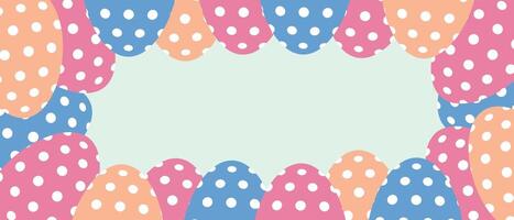 Easter background with Easter colored polka dot eggs. vector