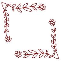 simple flower decoration for your design with line style vector