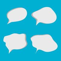 speech bubble set with shadow on blue background vector